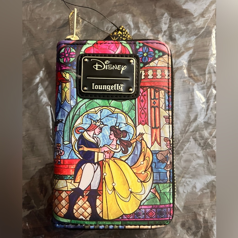 SOLD: Beauty and The Beast Loungefly Stained Glass 
Portrait Wallet.